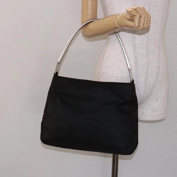 PRADA Shoulder Bag Nylon Black Silver Auth - Picture 14 of 16